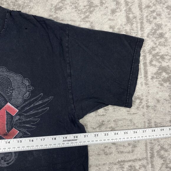 AC/DC T Shirt Mens Distressed Y2K Band Black Short Sleeve Shirt Size 2XL XXL - Picture 3 of 5